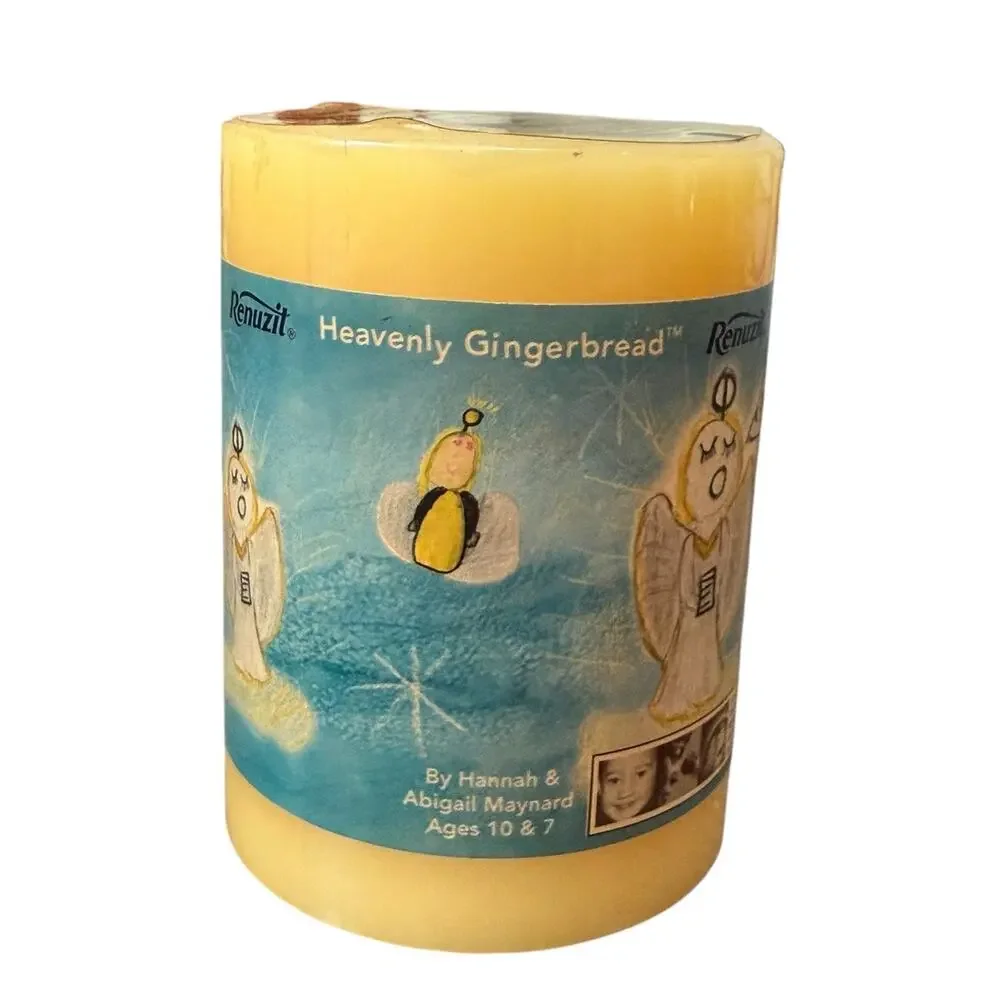 Renuzit Longlast AromaSense 3 Pillar Candles‎ Apple Cinnamon Gingerbread Vanilla